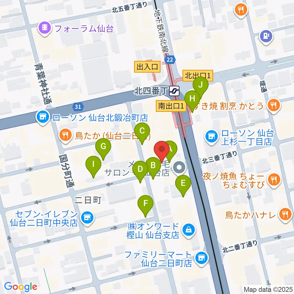 松尾弦楽器 仙台店周辺の駐車場・コインパーキング一覧地図