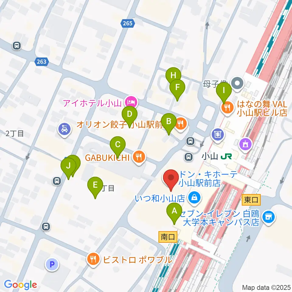 小山市立生涯学習センター周辺の駐車場・コインパーキング一覧地図
