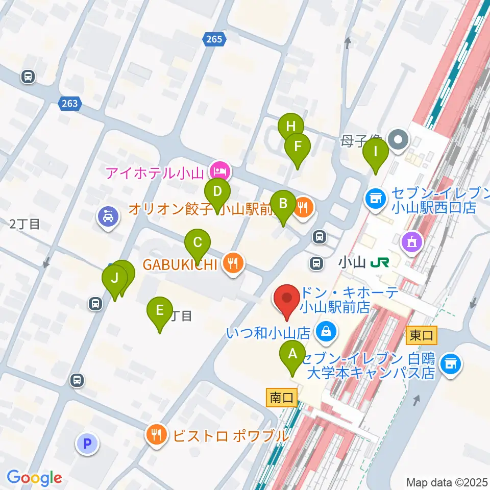 小山市立生涯学習センター周辺の駐車場・コインパーキング一覧地図