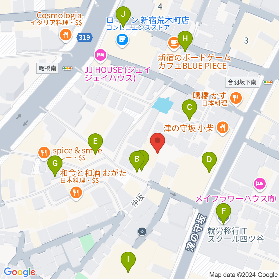 四谷ボビーズ周辺の駐車場・コインパーキング一覧地図