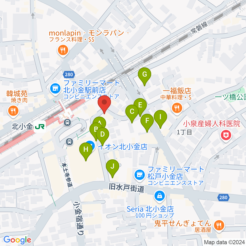 北小金Throbber周辺の駐車場・コインパーキング一覧地図