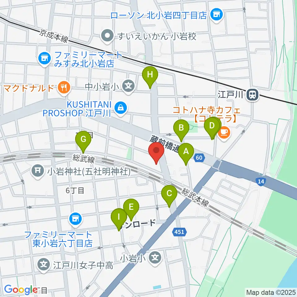 小岩アーバンプラザ周辺の駐車場・コインパーキング一覧地図