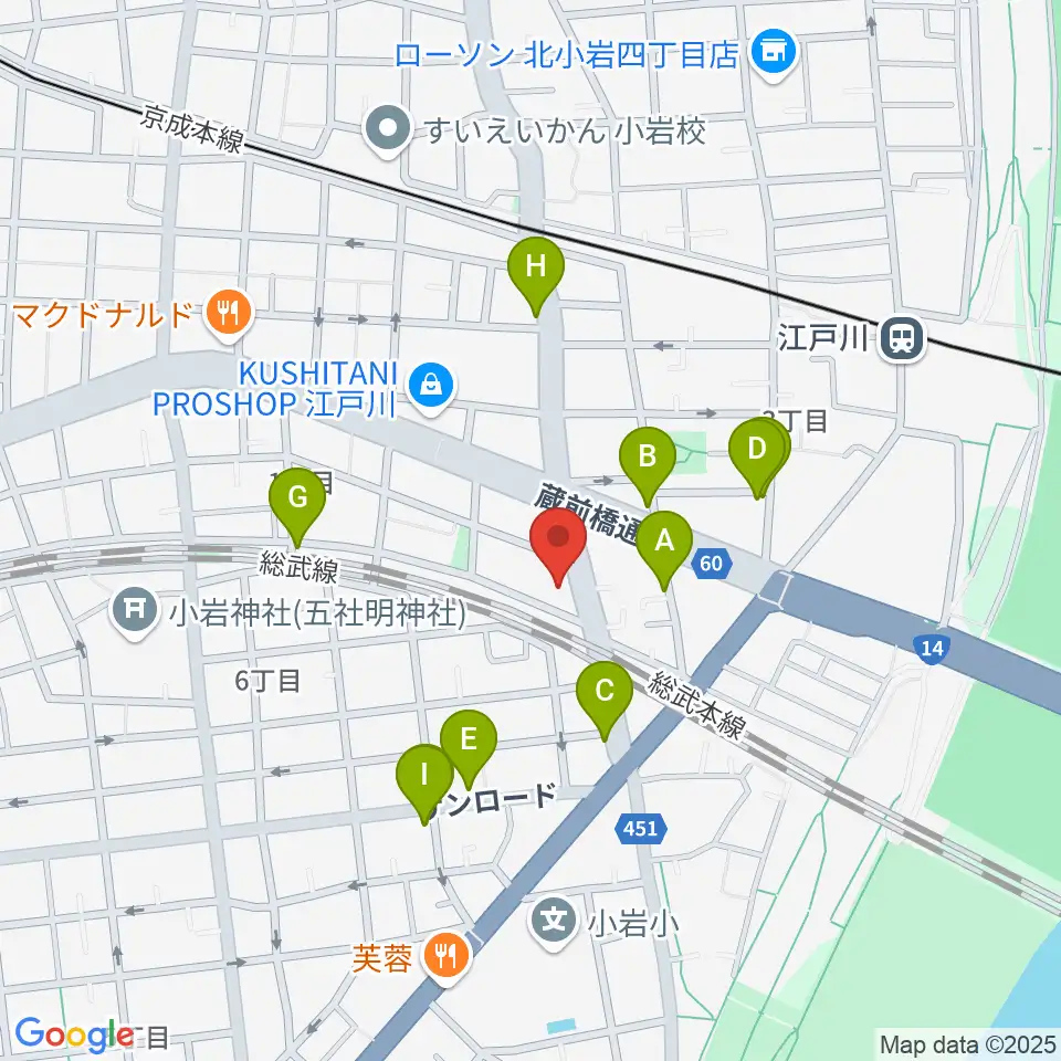 小岩アーバンプラザ周辺の駐車場・コインパーキング一覧地図