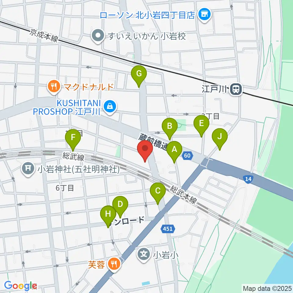 小岩アーバンプラザ周辺の駐車場・コインパーキング一覧地図