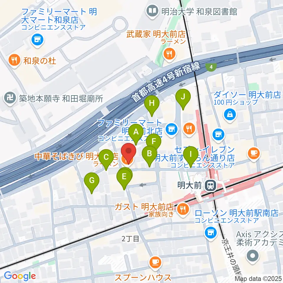 明大前LIVRE周辺の駐車場・コインパーキング一覧地図