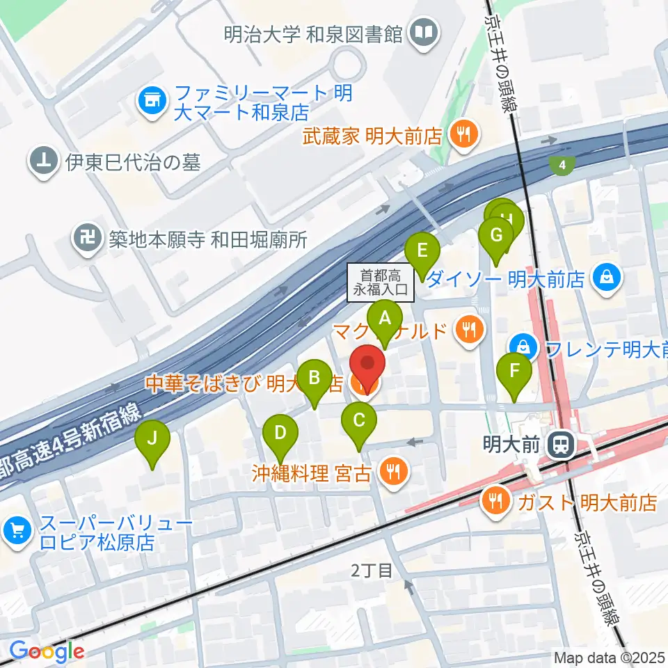明大前LIVRE周辺の駐車場・コインパーキング一覧地図