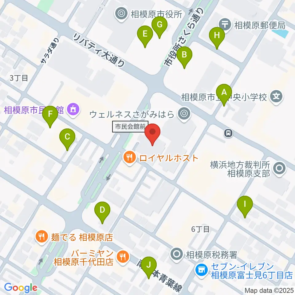 相模原市立あじさい会館周辺の駐車場・コインパーキング一覧地図
