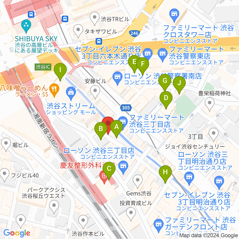 渋谷のラジオ周辺の駐車場・コインパーキング一覧地図