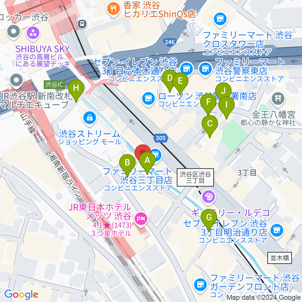 渋谷のラジオ周辺の駐車場・コインパーキング一覧地図