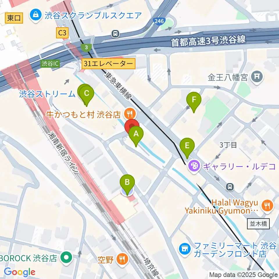 渋谷のラジオ周辺の駐車場・コインパーキング一覧地図