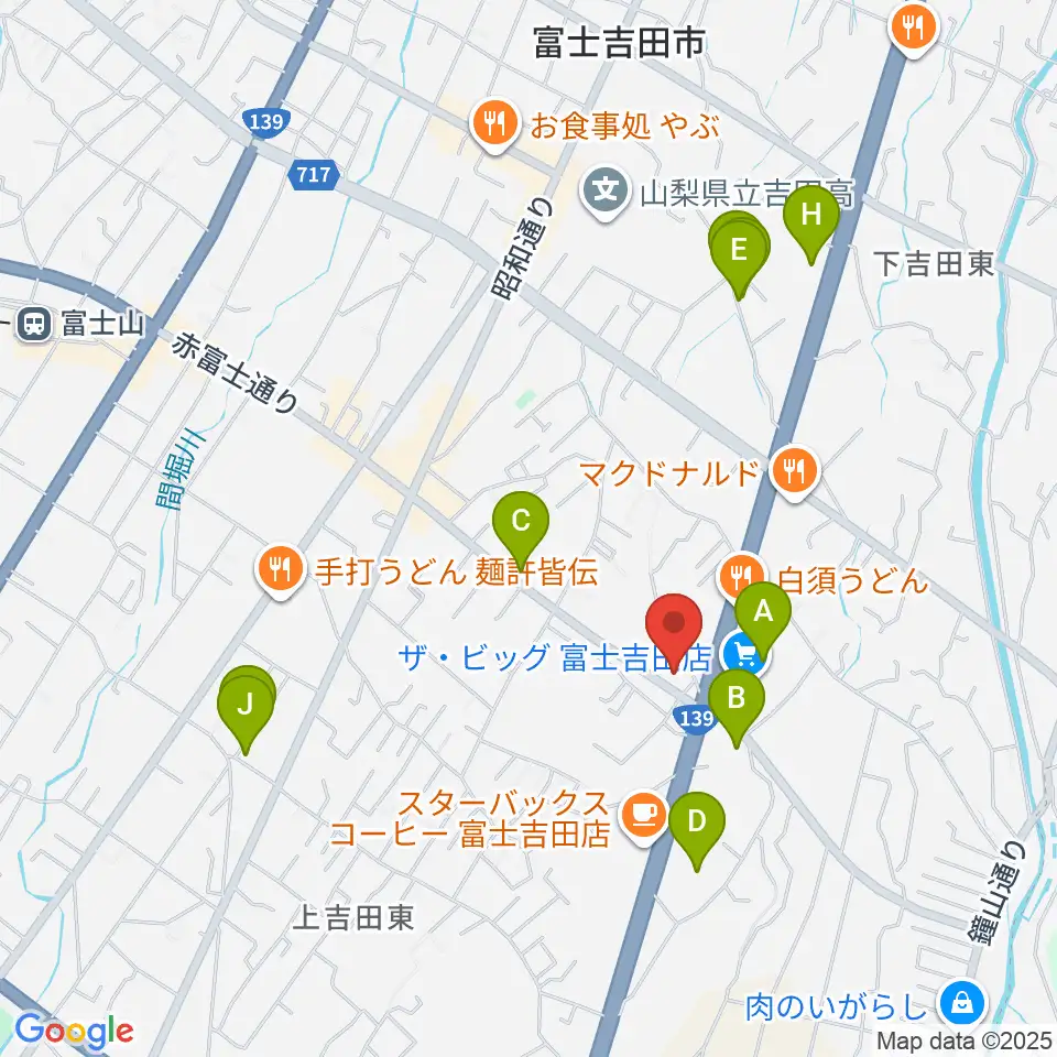 エフエムふじごこ周辺の駐車場・コインパーキング一覧地図