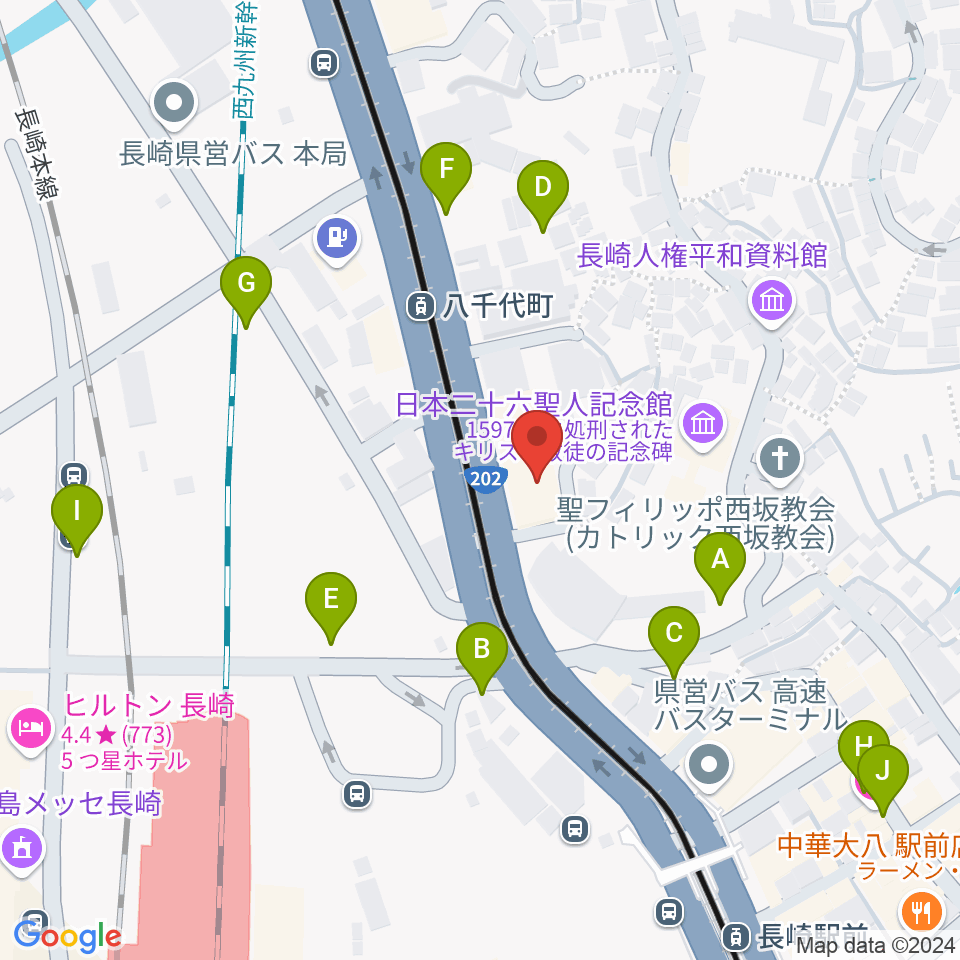 島村楽器 長崎駅前店周辺の駐車場・コインパーキング一覧地図