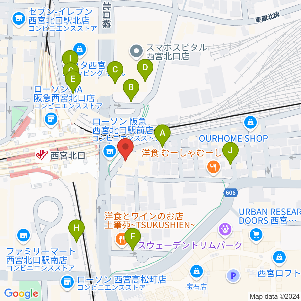 新響楽器 西宮北口オーパス店周辺の駐車場・コインパーキング一覧地図