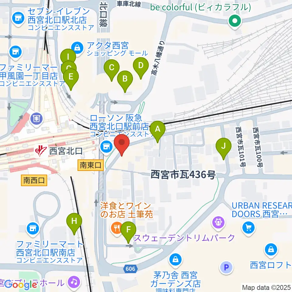 新響楽器 西宮北口オーパス店周辺の駐車場・コインパーキング一覧地図