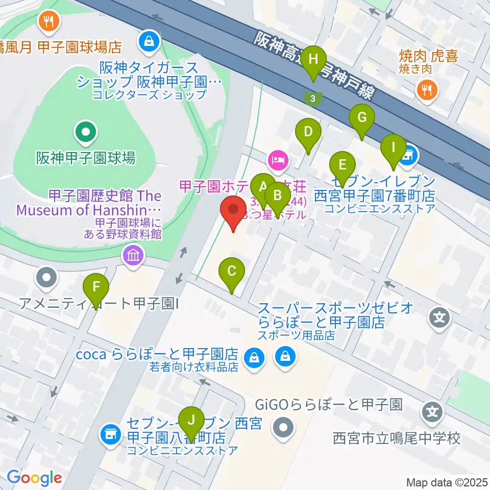 新響楽器 甲子園店周辺の駐車場・コインパーキング一覧地図