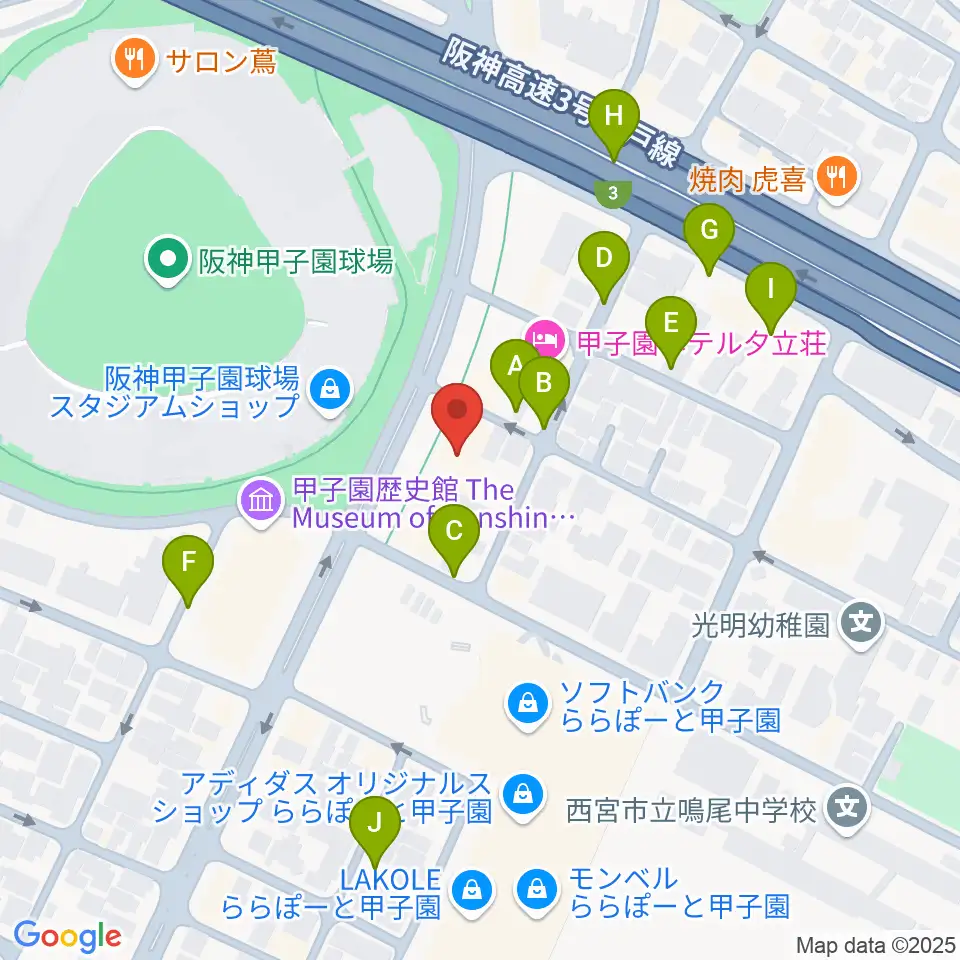 新響楽器 甲子園店周辺の駐車場・コインパーキング一覧地図