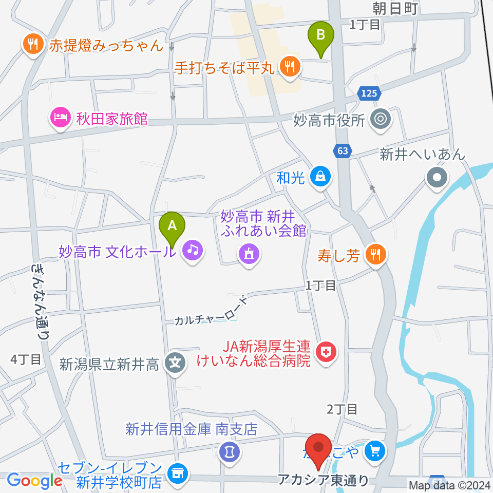 FMみょうこう周辺の駐車場・コインパーキング一覧地図