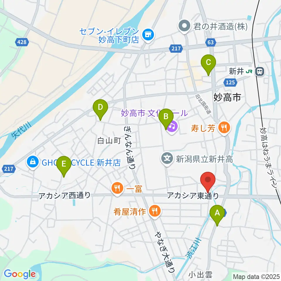 FMみょうこう周辺の駐車場・コインパーキング一覧地図