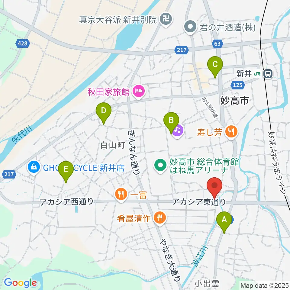 FMみょうこう周辺の駐車場・コインパーキング一覧地図