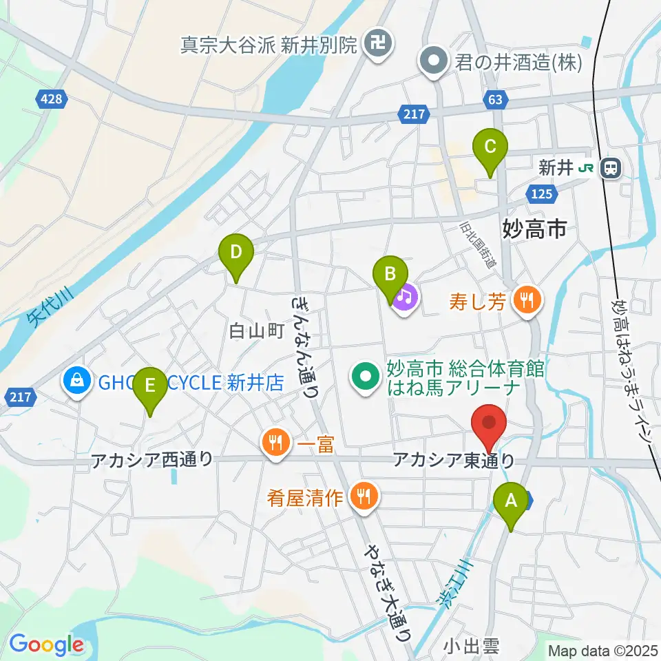 FMみょうこう周辺の駐車場・コインパーキング一覧地図