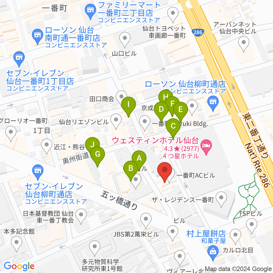 仙台BARTAKE周辺の駐車場・コインパーキング一覧地図
