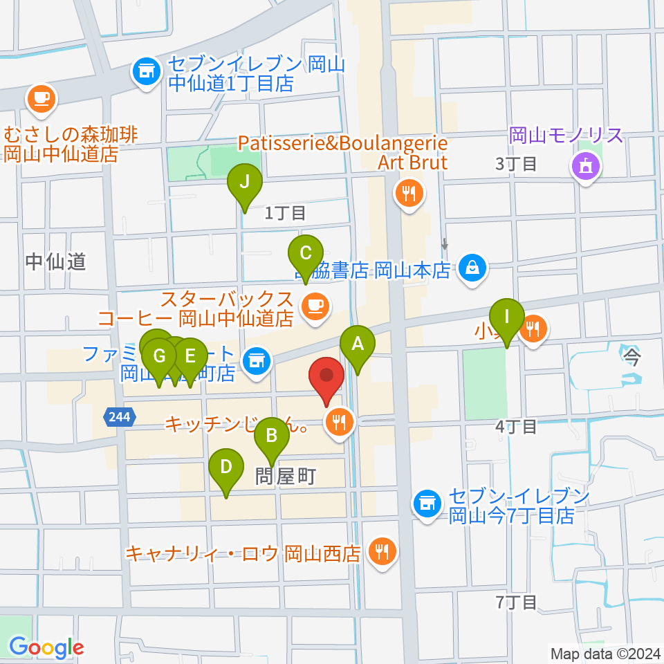 グレースハープ岡山店周辺の駐車場・コインパーキング一覧地図