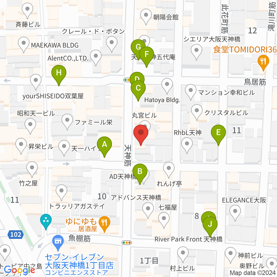 大阪天満宮 音凪周辺の駐車場・コインパーキング一覧地図