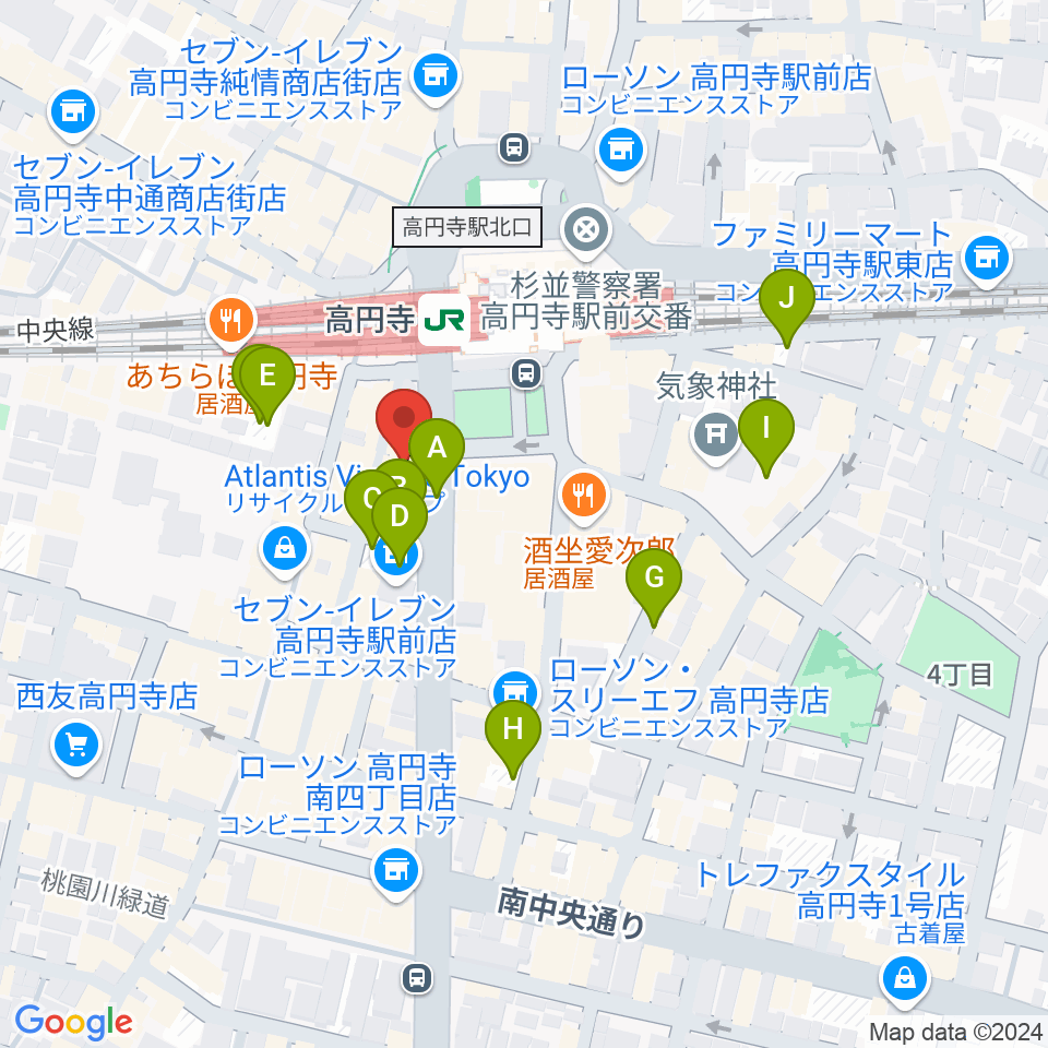 高円寺AG22周辺の駐車場・コインパーキング一覧地図