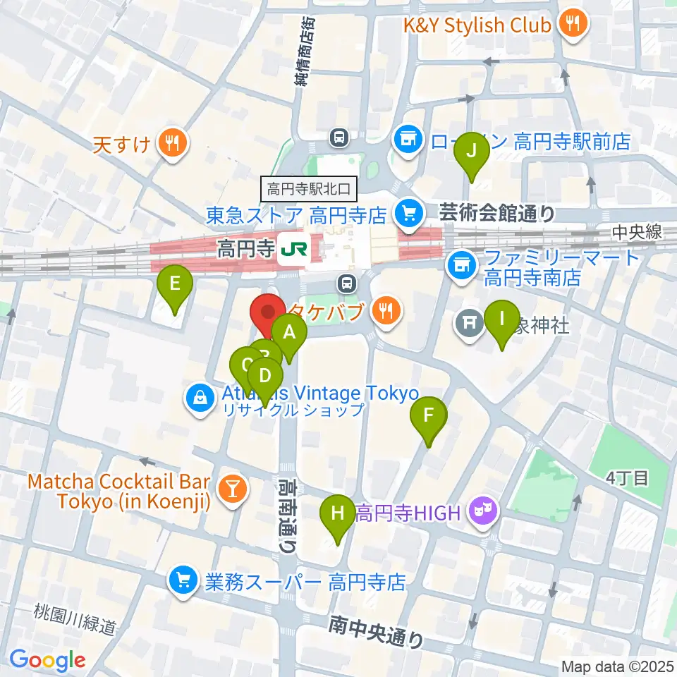 高円寺AG22周辺の駐車場・コインパーキング一覧地図