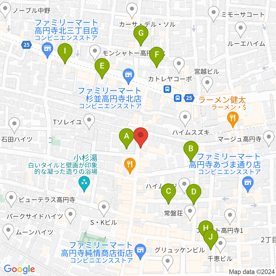 稲生座周辺の駐車場・コインパーキング一覧地図
