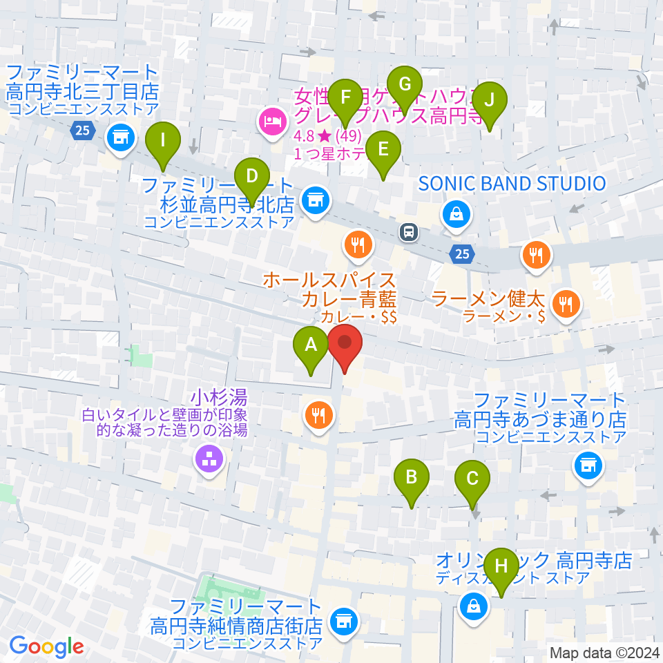 稲生座周辺の駐車場・コインパーキング一覧地図