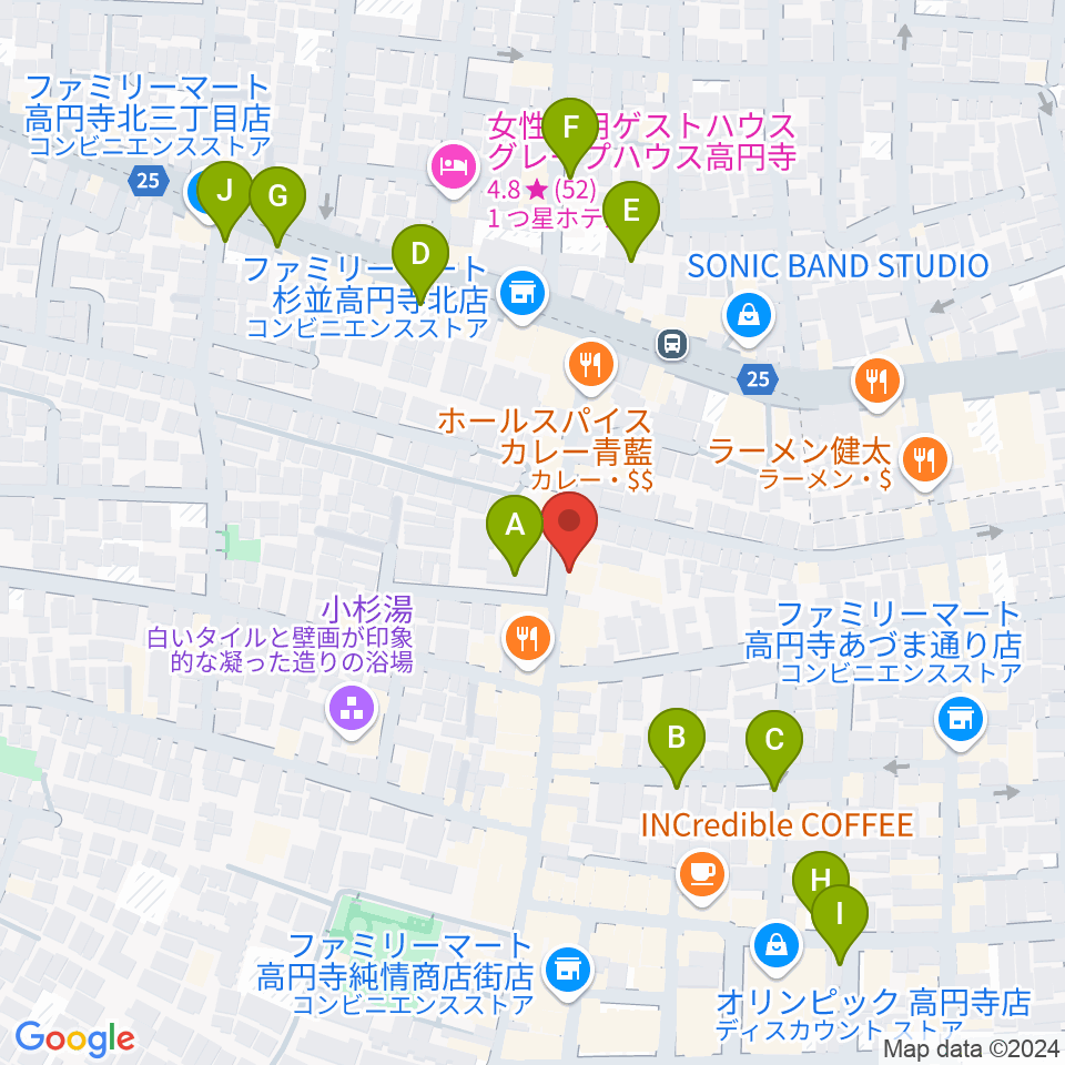 稲生座周辺の駐車場・コインパーキング一覧地図