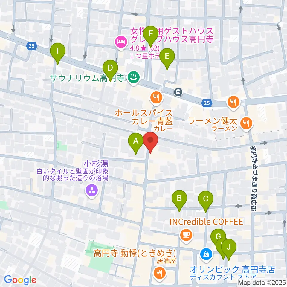 稲生座周辺の駐車場・コインパーキング一覧地図