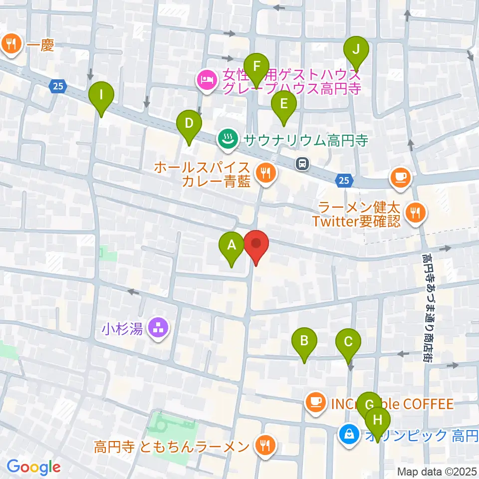 稲生座周辺の駐車場・コインパーキング一覧地図