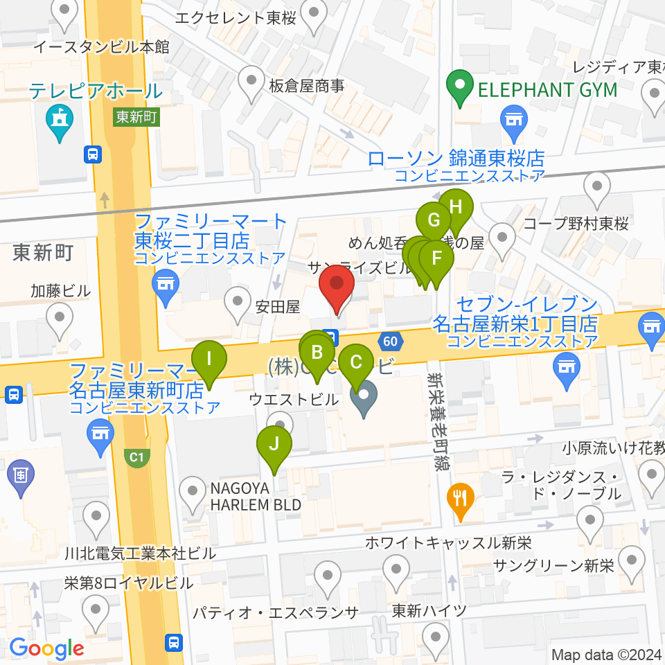 新栄RAD SEVEN周辺の駐車場・コインパーキング一覧地図