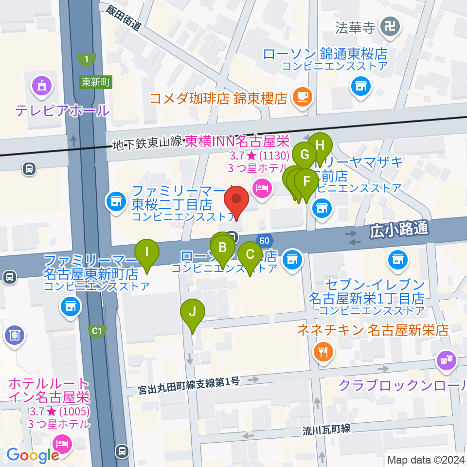 新栄RAD SEVEN周辺の駐車場・コインパーキング一覧地図