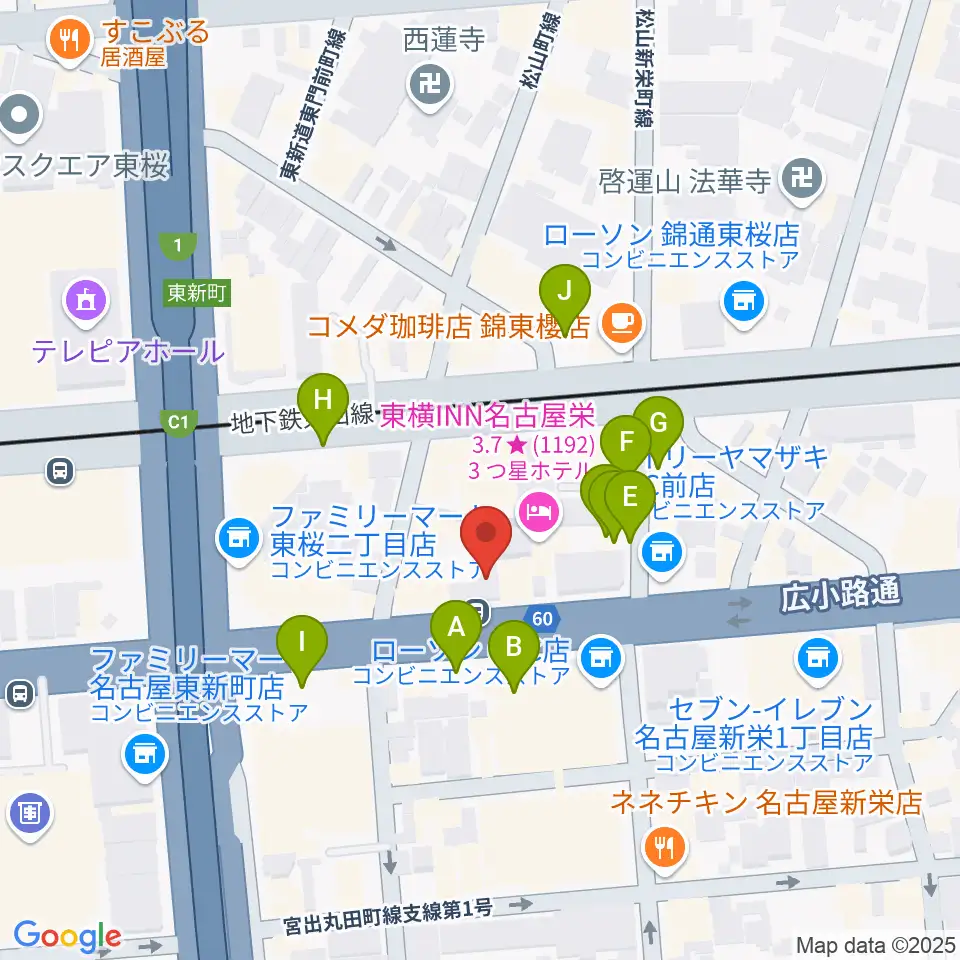新栄RAD SEVEN周辺の駐車場・コインパーキング一覧地図