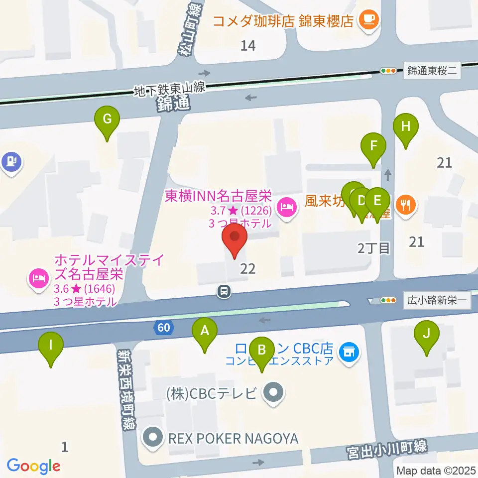 新栄RAD SEVEN周辺の駐車場・コインパーキング一覧地図