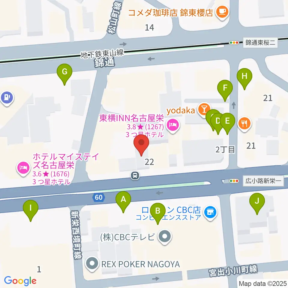 新栄RAD SEVEN周辺の駐車場・コインパーキング一覧地図