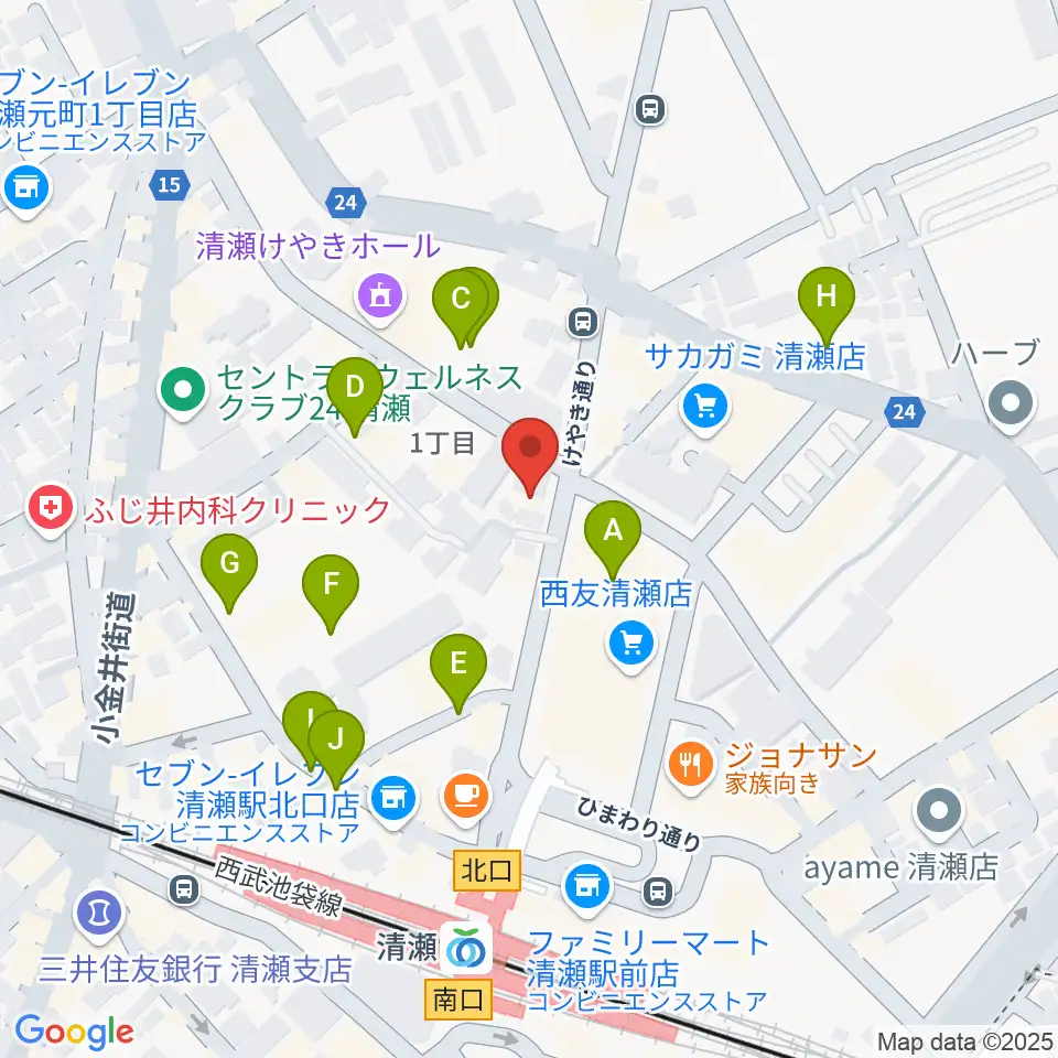 宮地楽器 清瀬センター周辺の駐車場・コインパーキング一覧地図