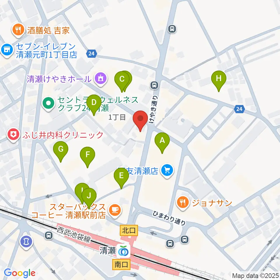 宮地楽器 清瀬センター周辺の駐車場・コインパーキング一覧地図