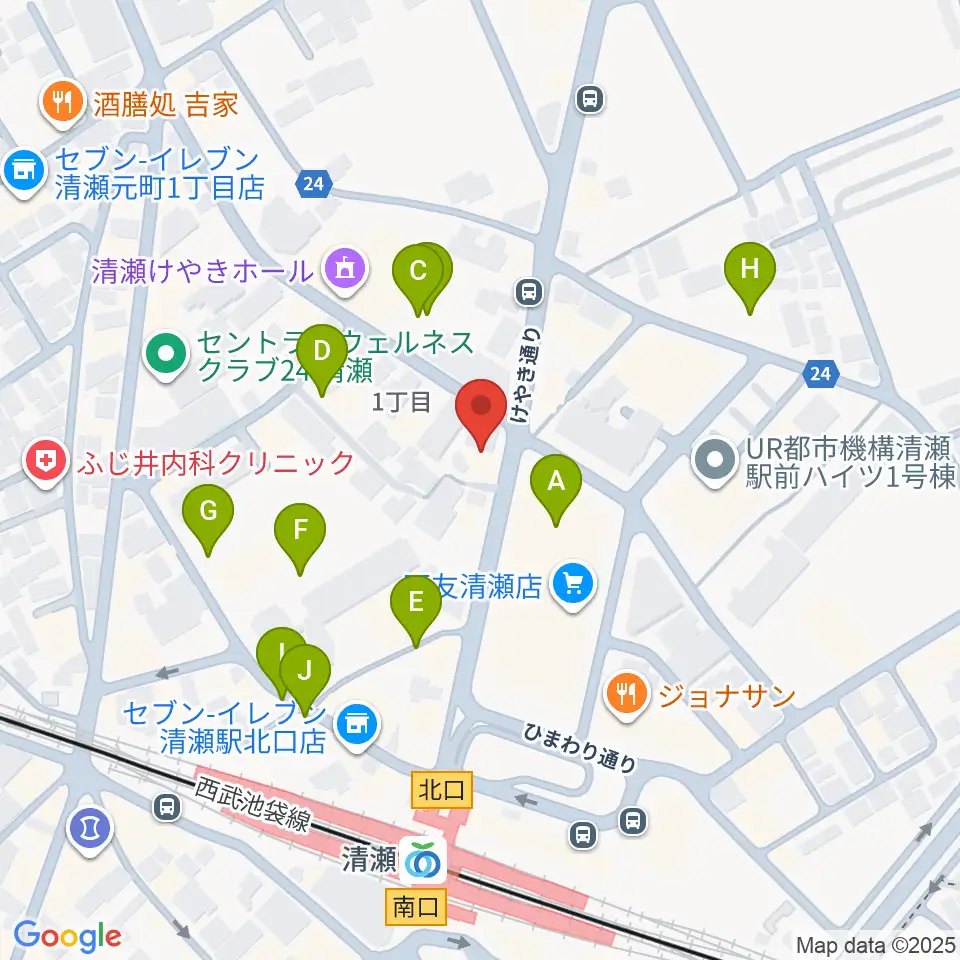 宮地楽器 清瀬センター周辺の駐車場・コインパーキング一覧地図