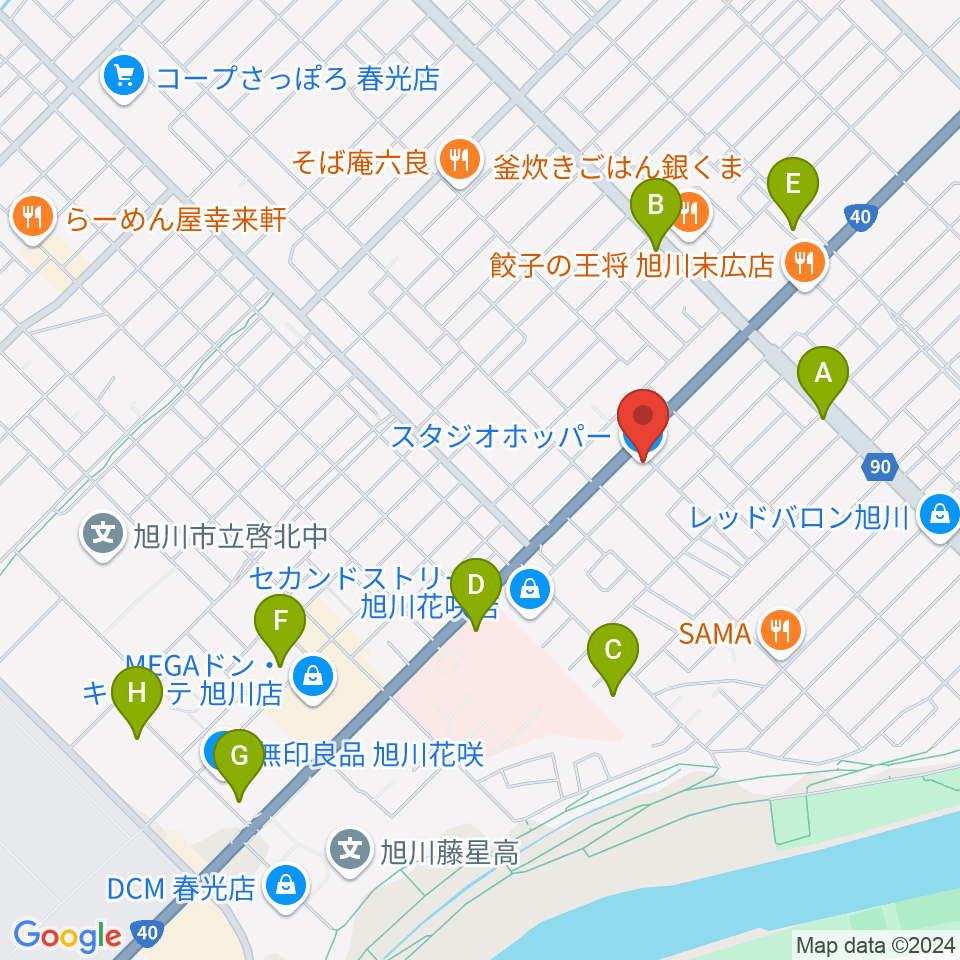 スタジオホッパー周辺の駐車場・コインパーキング一覧地図