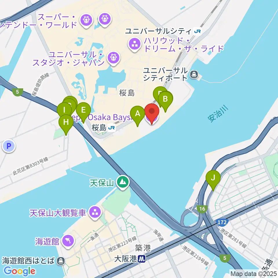 Zepp大阪ベイサイド周辺の駐車場・コインパーキング一覧地図