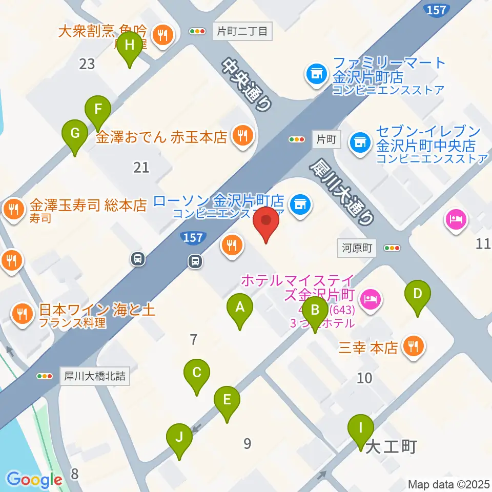 金沢エイトホール周辺の駐車場・コインパーキング一覧地図