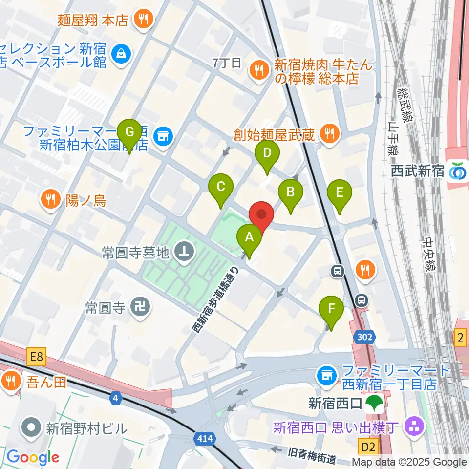 西新宿レゲエショップナット周辺の駐車場・コインパーキング一覧地図