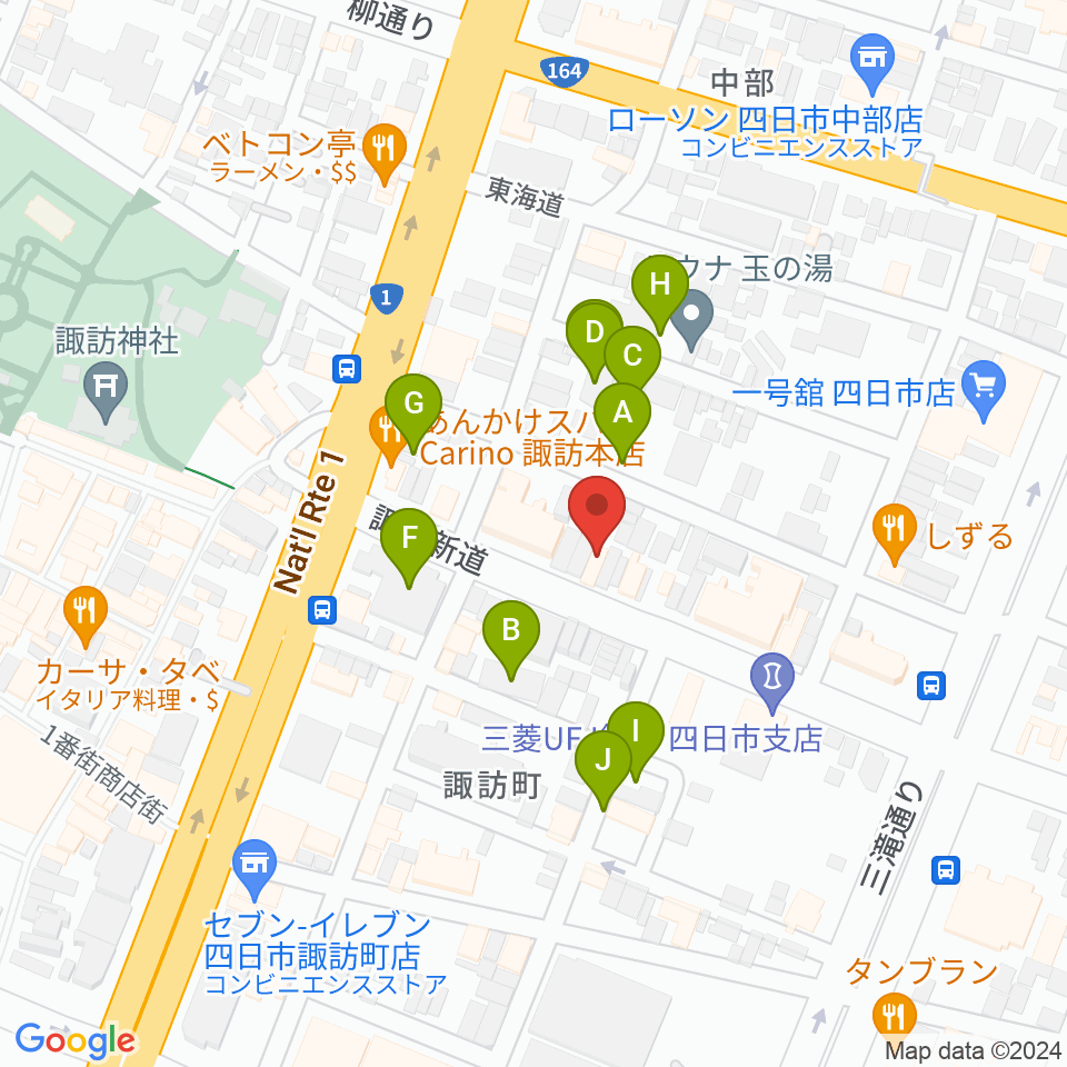 四日市シックスティシックス周辺の駐車場・コインパーキング一覧地図