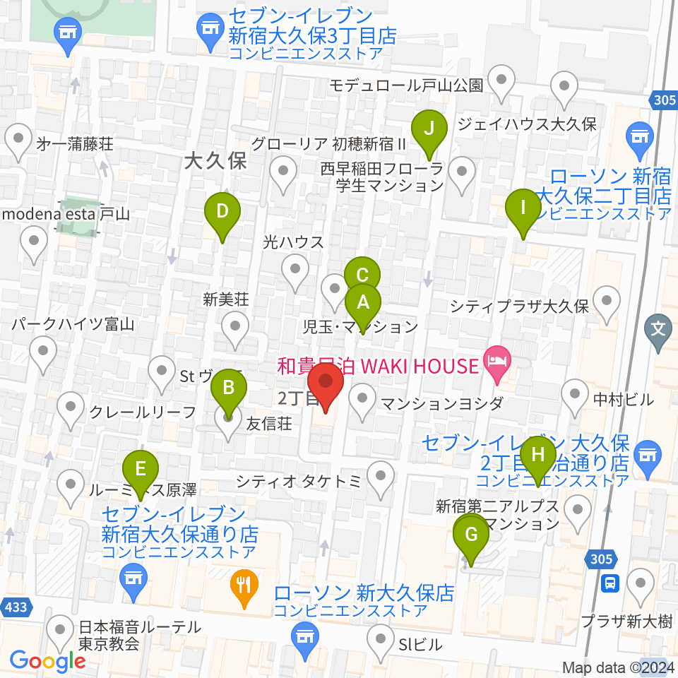 音楽センターおんがく教室周辺の駐車場・コインパーキング一覧地図