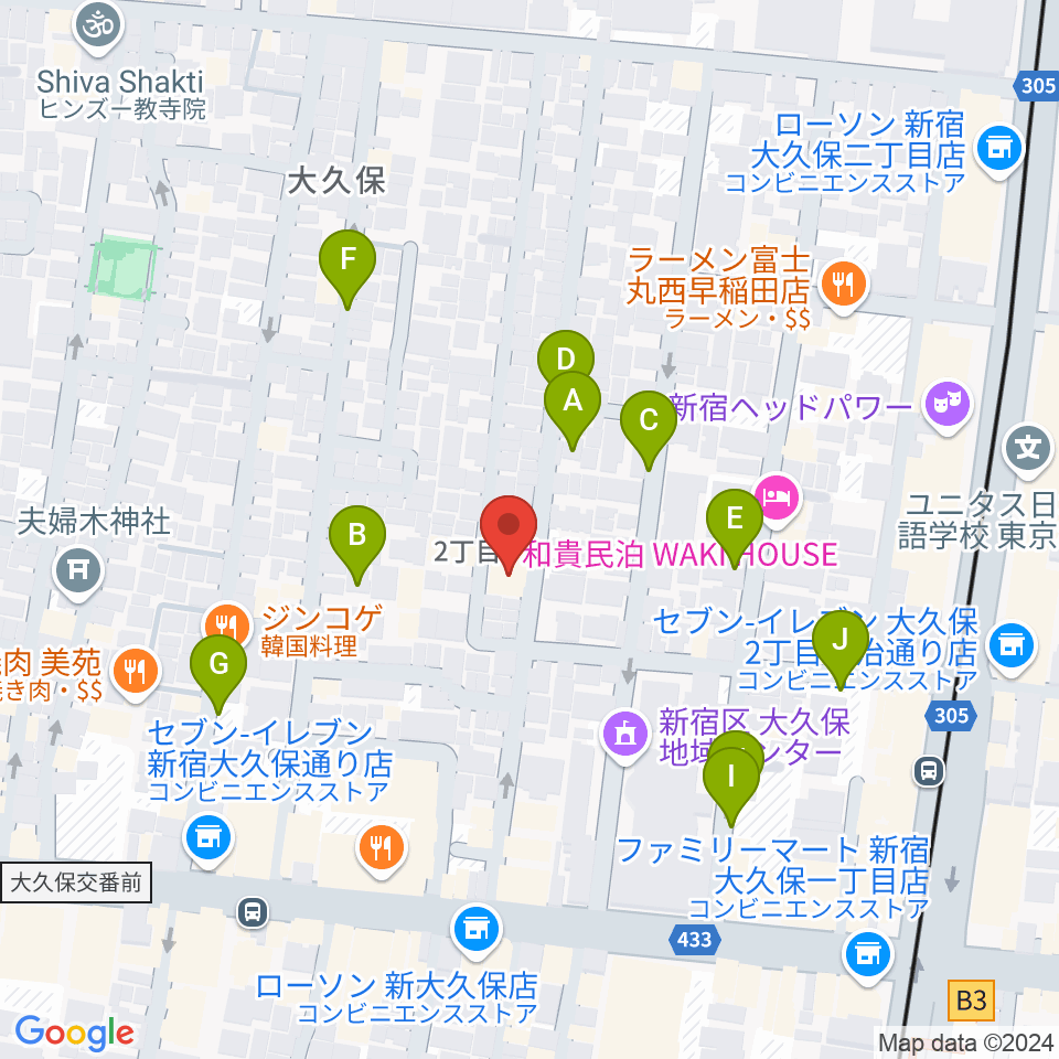 音楽センターおんがく教室周辺の駐車場・コインパーキング一覧地図