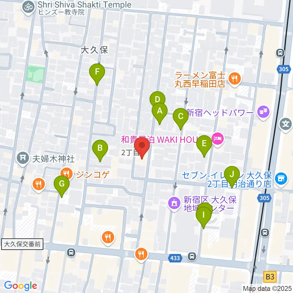 音楽センターおんがく教室周辺の駐車場・コインパーキング一覧地図